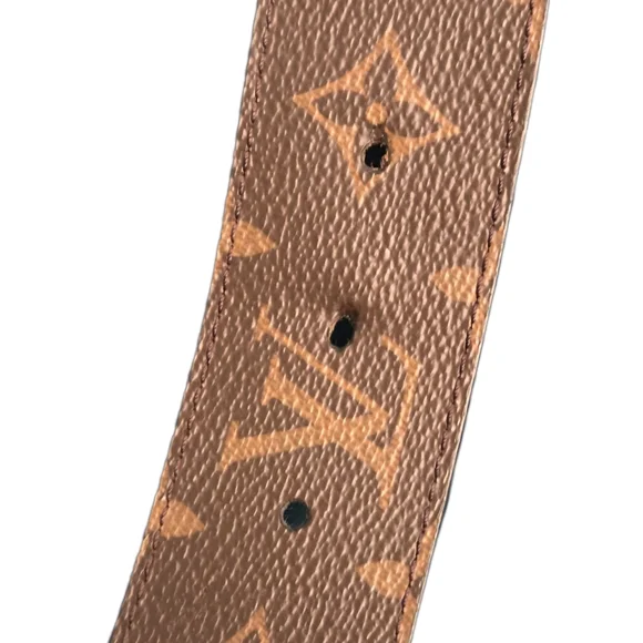 Louis Vuitton Reversible Brown/ Black (Unisex)Monogram LV Logo Belt Sz 120/48 - Picture 9 of 10